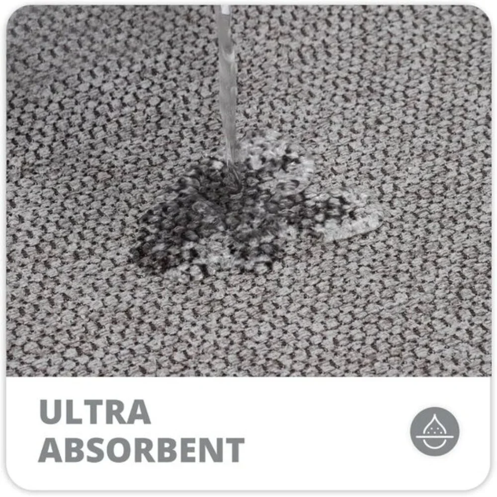 New 17x27In Grey Bath Mat, Ultra Thin, Quick Dry, Non-Slip Rug for Bathroom Use
